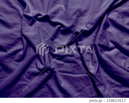 wrinkled purple fabric texture abstract closeup soft folds ethereal drape 139622617