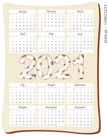 2021 annual calendar 12 months, calendar template in vertical orientation with a beautiful inscription 2021 with the symbol of the year cow, bull. 2021 annual calendar 12 months, calendar template in vertical orientation with a beautiful inscription 2021 with the symbol of the year cow, bull. 139623233