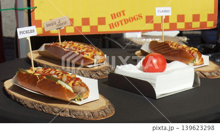 Gourmet hot dogs at Beroun street food festival Gourmet hot dogs at Beroun street food festival 139623298
