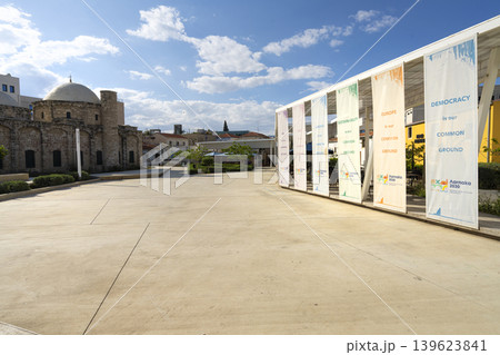 the city's candidacy for European Capital of Culture in 2030 in Zouhouri Square in Larnaka, Cyprus the city's candidacy for European Capital of Culture in 2030 in Zouhouri Square in Larnaka, Cyprus 139623841