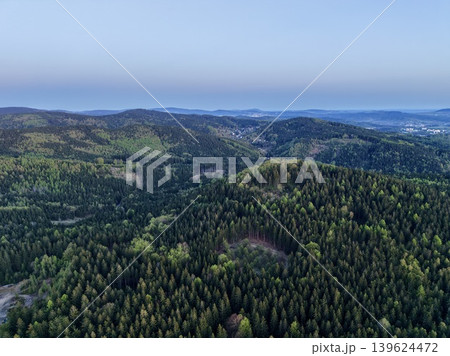 Silent Sunrise Unfolds Over Forested Valley With Mist And Pastel Hues Enhancing Tranquility Silent Sunrise Unfolds Over Forested Valley With Mist And Pastel Hues Enhancing Tranquility 139624472