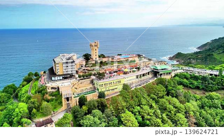 A Stunning Aerial View of a Coastal Fortress Surrounded by a Scenic Ocean Background 139624721