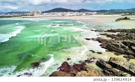 Stunning Scenic Coastal View Featuring Beautifully Vibrant Green Waters and Soft Sandy Beaches Stunning Scenic Coastal View Featuring Beautifully Vibrant Green Waters and Soft Sandy Beaches 139624914
