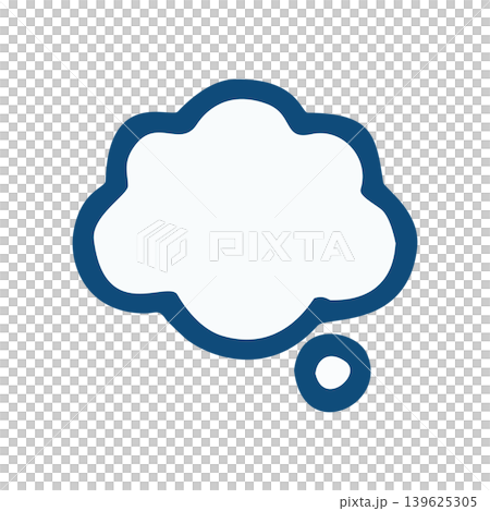 Simple Handdrawn Outline Thought Bubble Shape Icon Representing Idea Or Communication 139625305