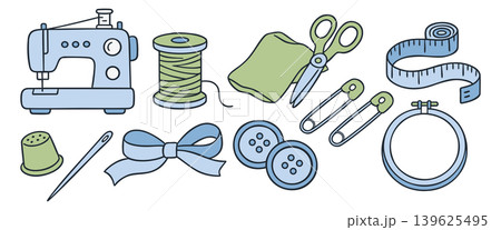 Sewing. Vector collection of doodle icons 139625495