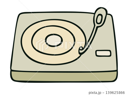 Vintage turntable. Vector doodle isolated illustration Vintage turntable. Vector doodle isolated illustration 139625866