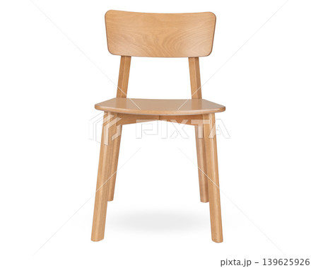 Modern Natural Wood Chair Isolated White 139625926