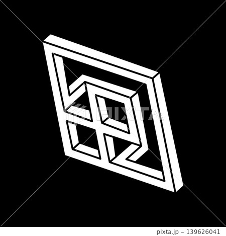 Optical illusion shape. Impossible objects. Optical art figures. Line art. Geometry. Optical illusion shape. Impossible objects. Optical art figures. Line art. Geometry. 139626041