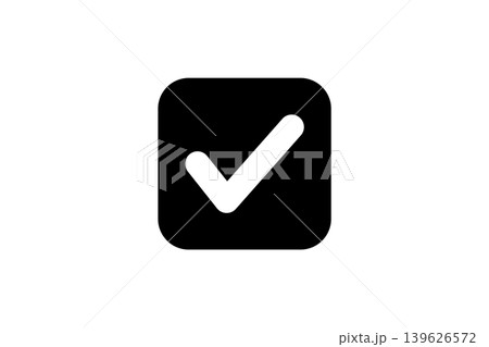 Check Mark Icon in Rounded Square Symbolizing Approval, Success, Confirmation and Completed Task Check Mark Icon in Rounded Square Symbolizing Approval, Success, Confirmation and Completed Task 139626572
