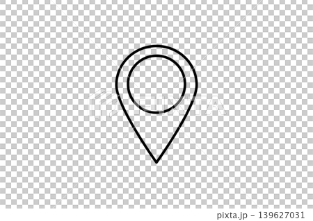 Minimal Black Map Pin Icon Location Marker GPS Pointer 139627031