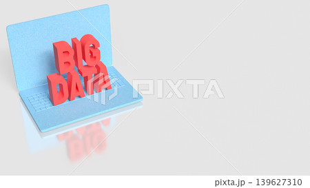 Digital Big Data Laptop Concept 3d render. Digital Big Data Laptop Concept 3d render. 139627310