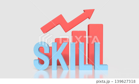 Skill Development Growth Strategy Concept 3d render. Skill Development Growth Strategy Concept 3d render. 139627318