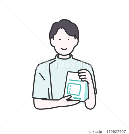 薬を持つ薬剤師の男性 のイラスト素材 薬を持つ薬剤師の男性 のイラスト素材 139627407