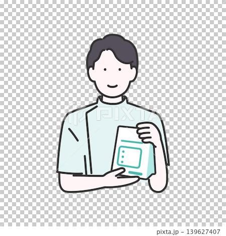 薬を持つ薬剤師の男性 のイラスト素材 薬を持つ薬剤師の男性 のイラスト素材 139627407
