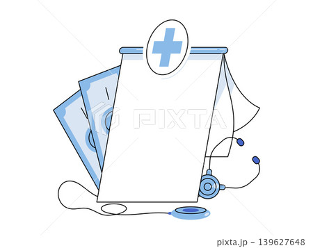 Medical clipboard with cash and stethoscope vector illustration. Healthcare costs, medical insurance, paid services, hospital billing, financial planning, patient expenses. Health record with money Medical clipboard with cash and stethoscope vector illustration. Healthcare costs, medical insurance, paid services, hospital billing, financial planning, patient expenses. Health record with money 139627648