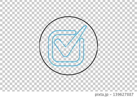 Blue Checkmark Icon Inside Square And Circle Symbolizing Approval, Verification, Completion And Success Blue Checkmark Icon Inside Square And Circle Symbolizing Approval, Verification, Completion And Success 139627887