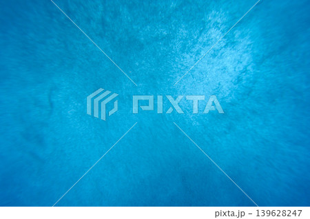 Panoramic view underwater shooting of air bubbles and blue water expanses Panoramic view underwater shooting of air bubbles and blue water expanses 139628247