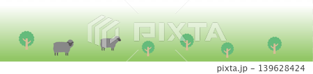 Landscape with black sheep (continuous background) Landscape with black sheep (continuous background) 139628424