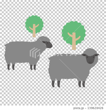 Two black sheep (illustration) Two black sheep (illustration) 139628426