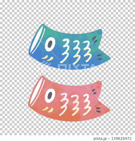 可愛的鯉魚旗插畫 139628472