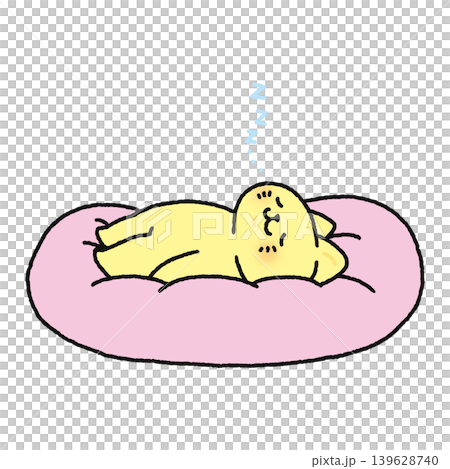 A cute cat sleeping on a fluffy cushion A cute cat sleeping on a fluffy cushion 139628740