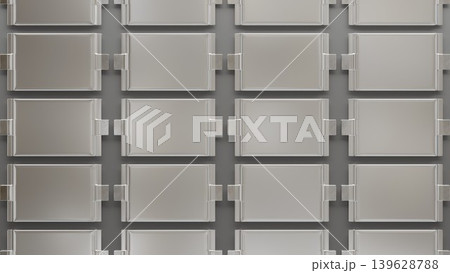 全固定電池 真俯瞰 配列 文字なし 3DCGイメージ 139628788