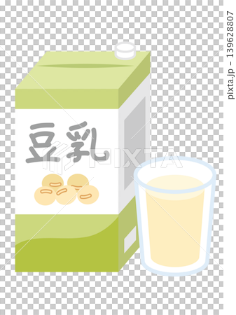 豆乳とグラスに入った豆乳 豆乳とグラスに入った豆乳 139628807