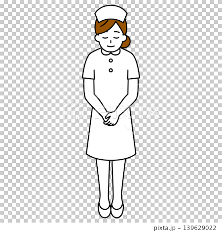 お辞儀をする女性看護師(全身) お辞儀をする女性看護師(全身) 139629022