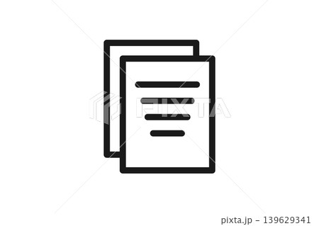 書類が複数重なったシンプルな線画アイコン 139629341