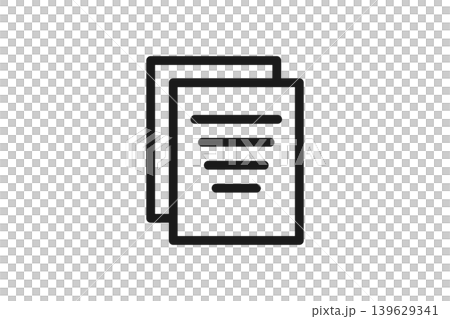 書類が複数重なったシンプルな線画アイコン 139629341