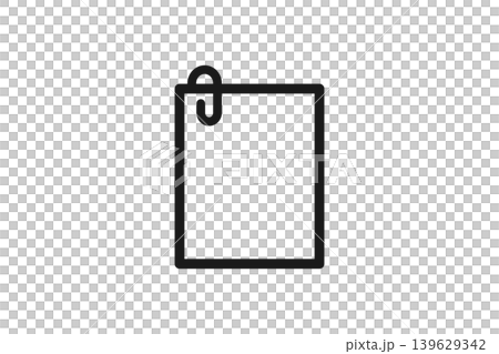 Paper line art icon with clip Paper line art icon with clip 139629342