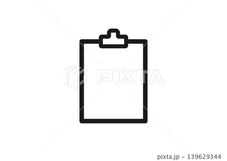 大きいクリップ付きの紙の線画アイコン 大きいクリップ付きの紙の線画アイコン 139629344