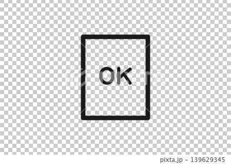 Approved simple document line art icon 139629345