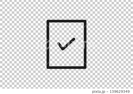 チェック済み書類のシンプルな線画アイコン チェック済み書類のシンプルな線画アイコン 139629349