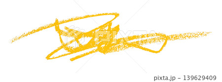 yellow pencil strokes isolated on transparent background 139629409