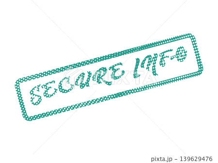 A distinctive green bordered stamp icon displaying the words Secure Info 139629476
