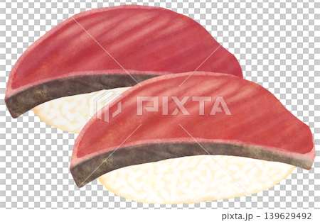 兩份鰹魚壽司的插圖 139629492