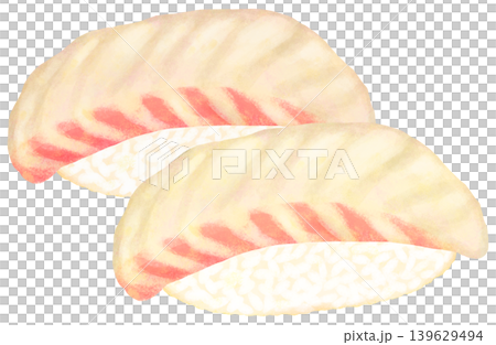 2個の鯛のお寿司のイラスト 139629494