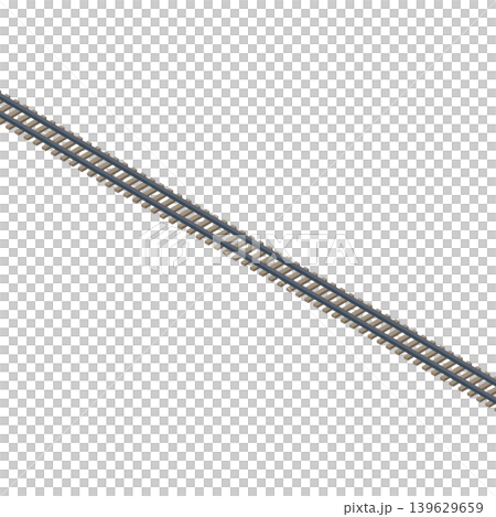 アイソメトリックスタイルの線路イラスト。主線なし、立体的なアイコン素材。 アイソメトリックスタイルの線路イラスト。主線なし、立体的なアイコン素材。 139629659