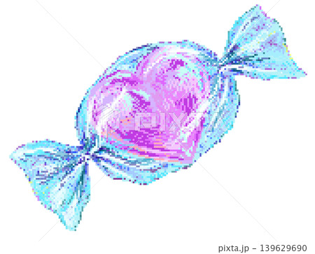Heart toffee in pixel art 139629690