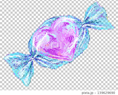 Heart toffee in pixel art 139629690
