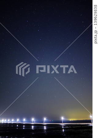 長部田海床路と北斗七星の星空 長部田海床路と北斗七星の星空 139629838