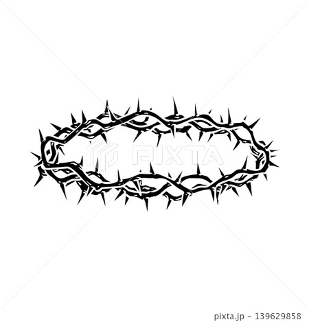 Crown of Thorns black silhouette Crown of Thorns black silhouette 139629858