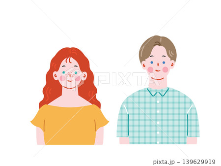 若い白人の男女のイラスト 若い白人の男女のイラスト 139629919
