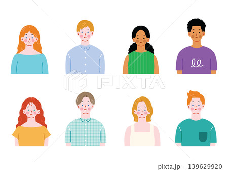 外国人の男女のイラストセット 外国人の男女のイラストセット 139629920