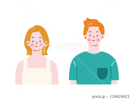 欧米人の男女のイラスト 139629921