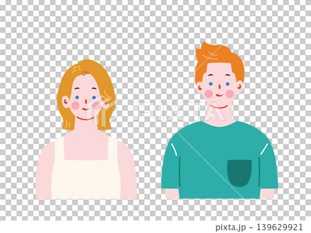 欧米人の男女のイラスト 139629921
