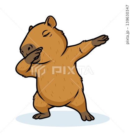 capybara doing a dabbing pose capybara doing a dabbing pose 139630347
