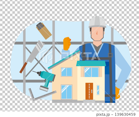 建造房屋的男工人 139630459