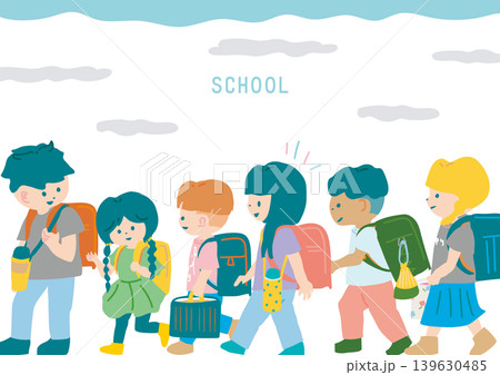 小学生の列 139630485
